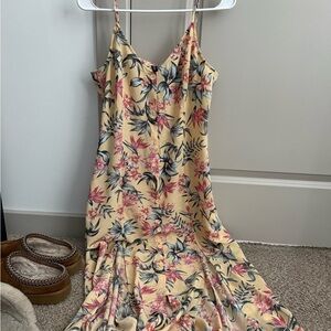 H&M Floral Print Maxi Dress - Yellow and Pink
